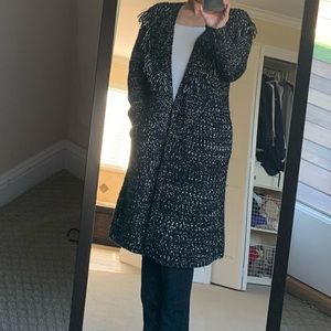 Astr Open Black and White Knit chunky cardigan